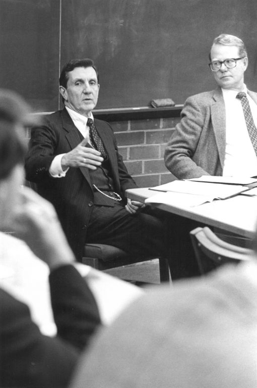 Lou Hodges (right) and Monroe Freedman, November 1985.