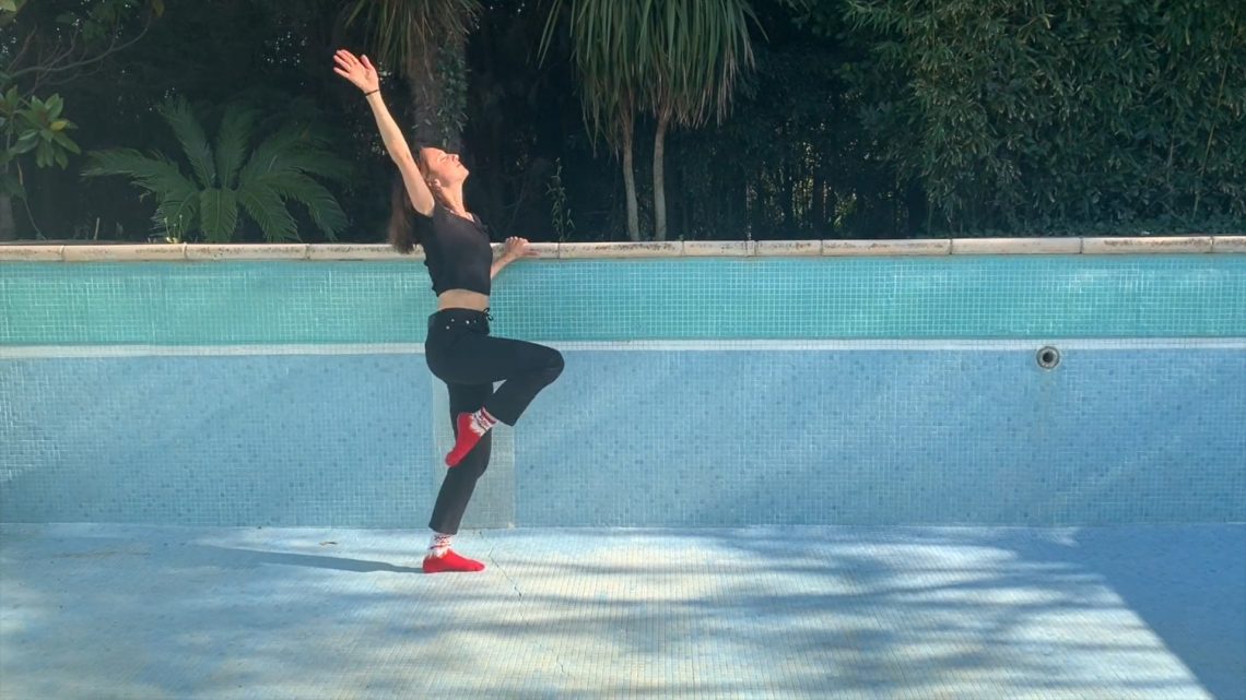 Léna Cardo, a member of the W&L Repertory Dance Co., performs her segment of a virtual performance called "Dancing Across Borders."