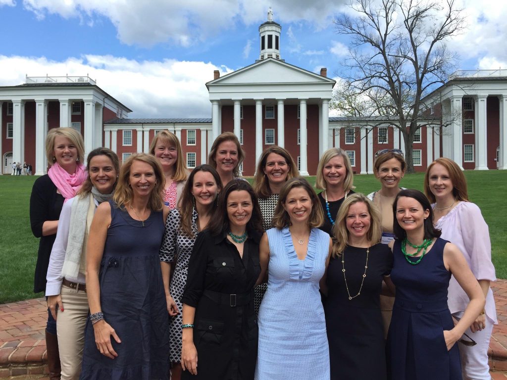 Class of 1995 15th reunion. Front row (l-r): Eva Cid, Becca McCord Thomas, Sarah Tune Doherty, Carol Pierce Goglia, Ashley Short Grigsby, Carrie Baker Tydings and Liz Holleman Brown Back row (l-r): Peyton Turner, Frost Bush Osborne, Dana Cornell MacNaughton, Leslie Ratz Easterling, Kathy Boozer Boone, Mary Muehlberg Looney and Anne-Michelle Langlois Cooley