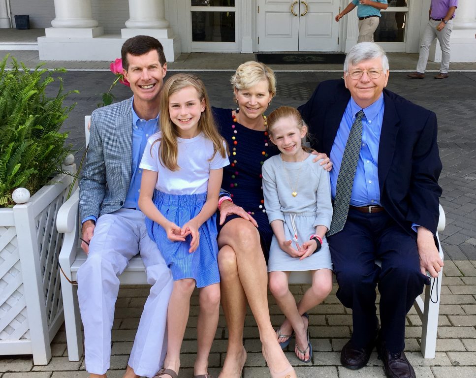 Brian Boone, Lindsey Boone, Kathy Boozer Boone &#039;95, Lillie Boone and Kathy’s father Dale Boozer.