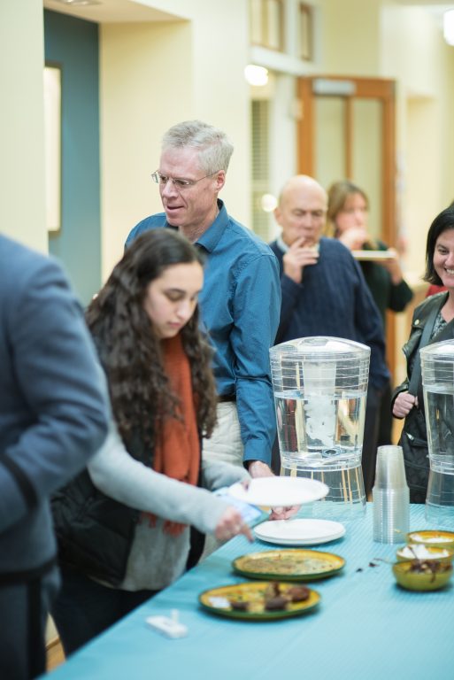 President Dudley participates in the great Latke-Hamentaschen Debate of 2018. Photo by Jake Sirota &#039;19
