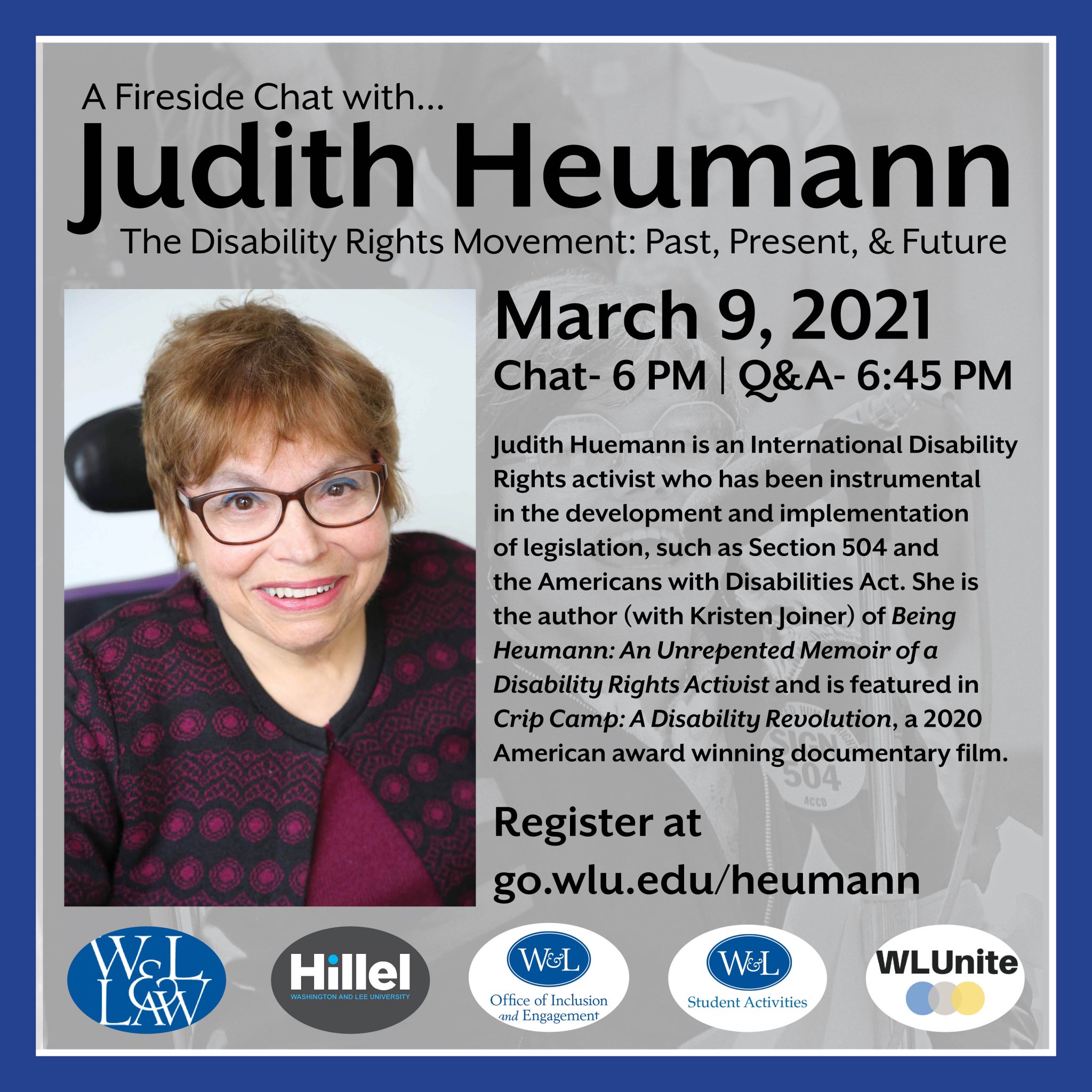 The Columns Wandl Hosts Disability Rights Activist Judy Heumann