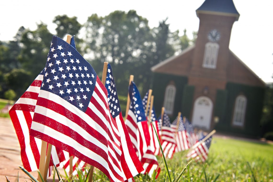 Flags adorn the Front Lawn on the anniversary of the 9/11 terrorist attacks.