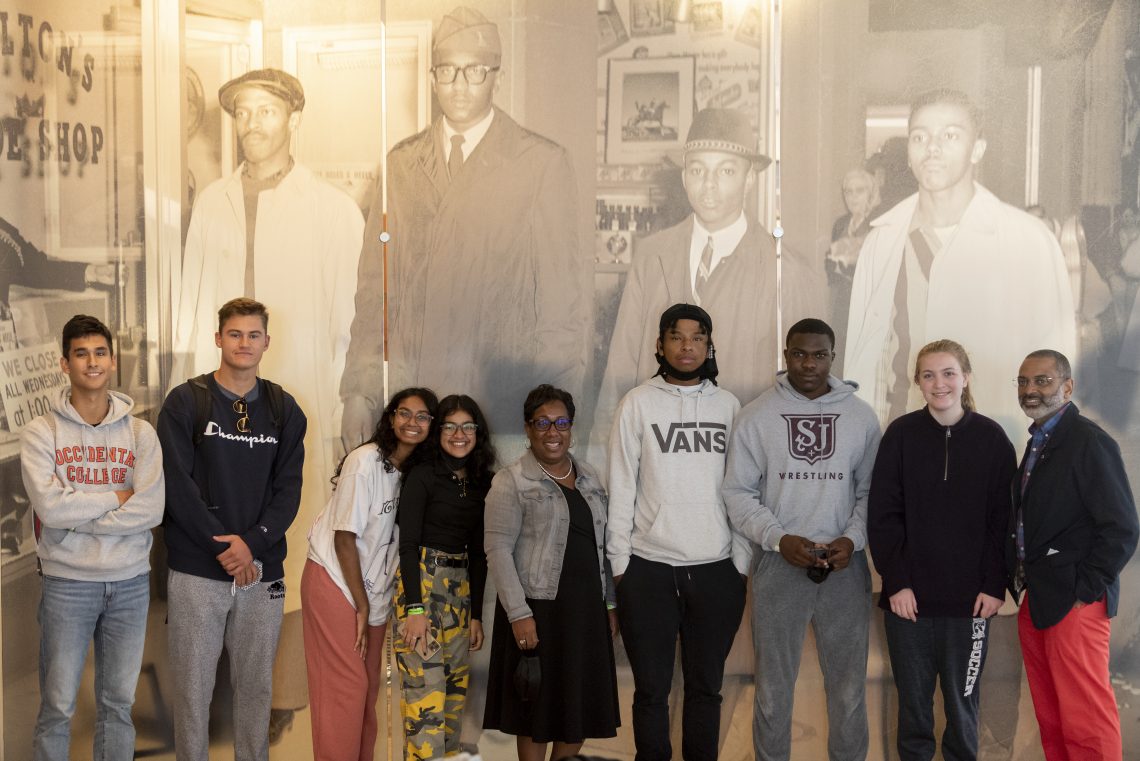 The Freedom Ride pre-orientation group visits the International Civil Rights Center &amp; Museum, which once housed a Woolworth&#039;s that was the site of a civil rights protest.