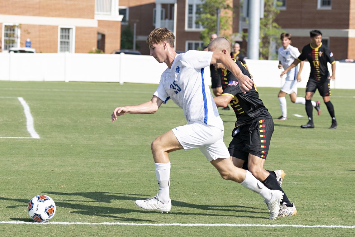 Men&#039;s soccer scrimmages with VMI.