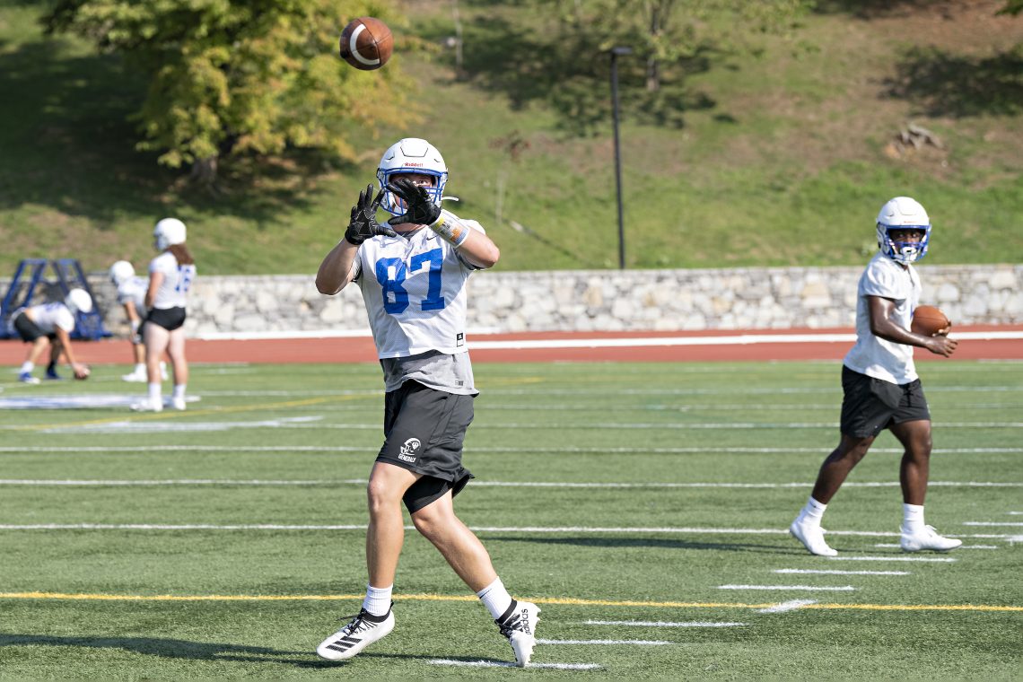 The football team gears up for their season.