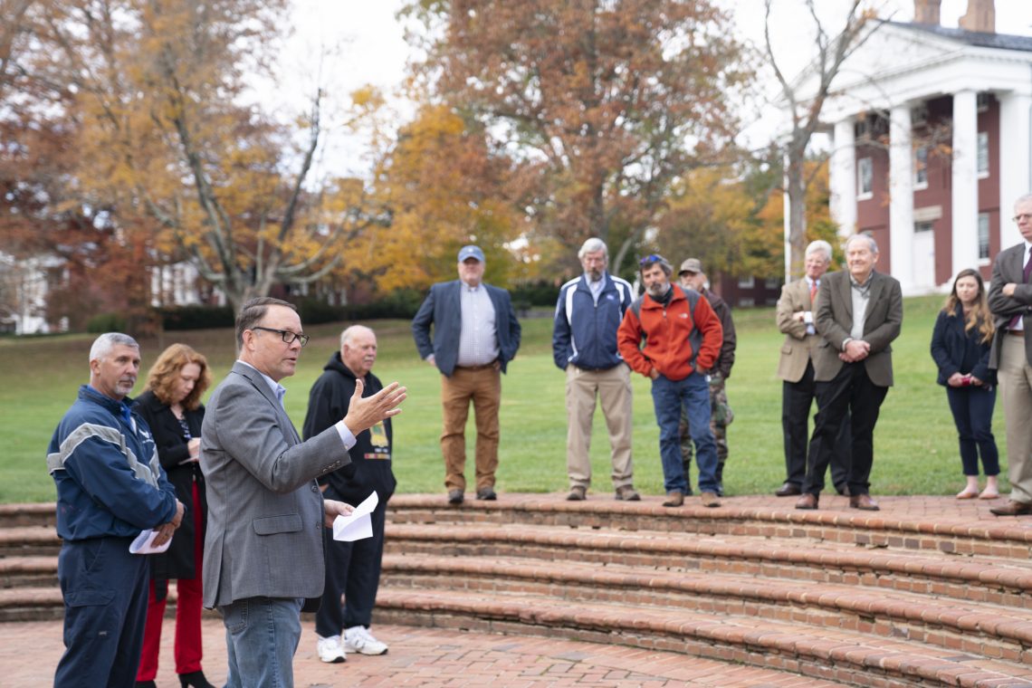 Army veteran Paul Youngman, associate provost and German professor, shares remarks