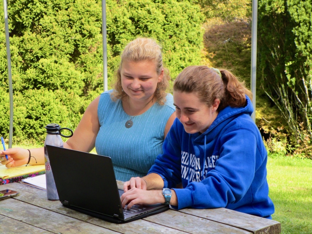 Sarah and Ginny orienting Earth Action Leaders