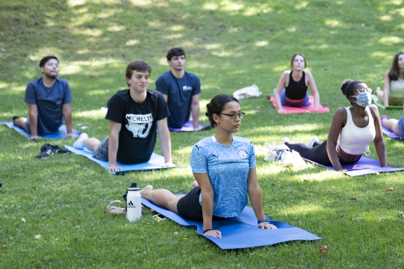 The Making Meaning Leading Edge trip does yoga near Woods Creek.