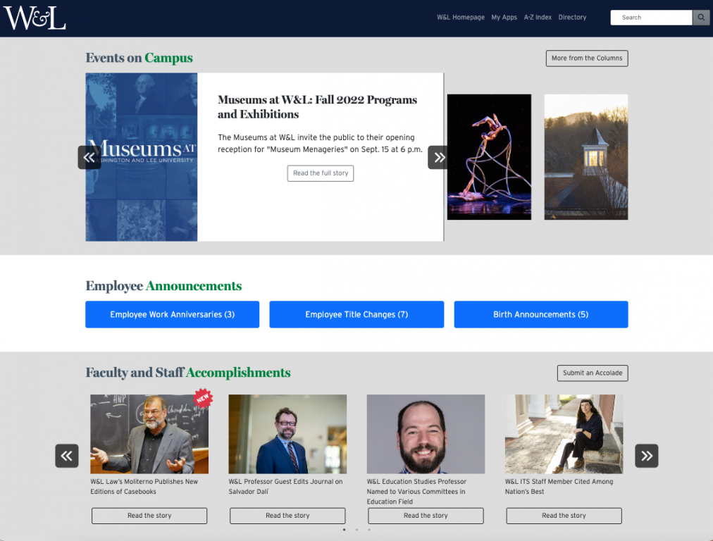 The Columns » W&L Launches New Faculty and Staff Dashboard Website ...