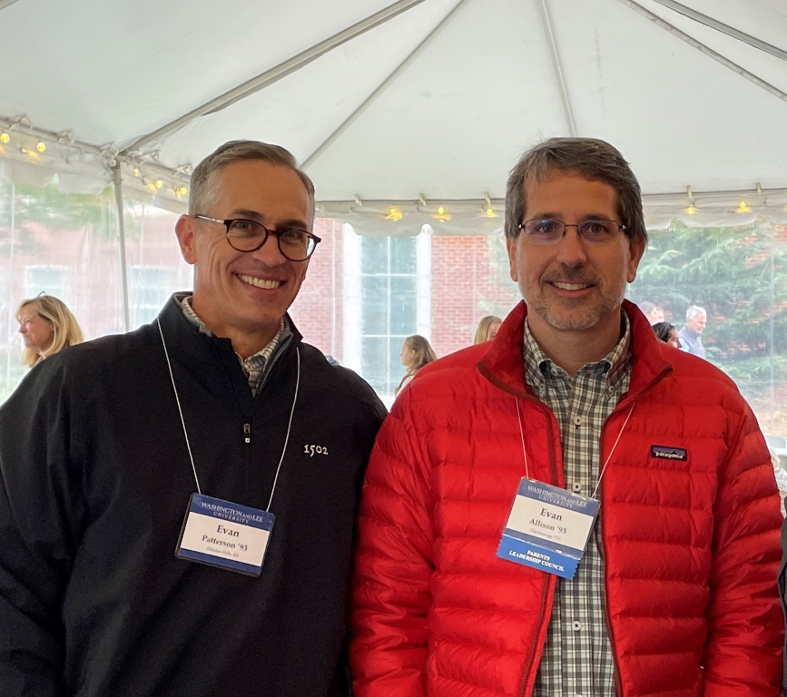 Evan Patterson &#039;93 and Evan Allison at Parents and Family Weekend 2022.