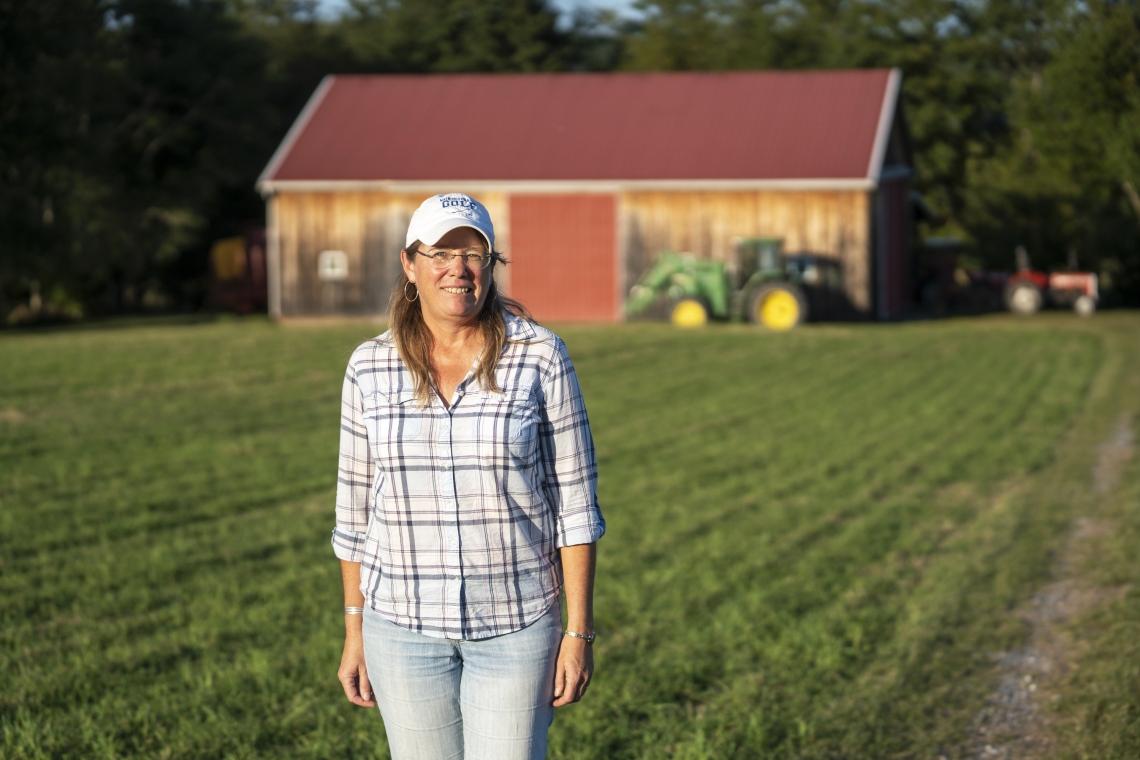 Professor Rebecca Harris on her farm