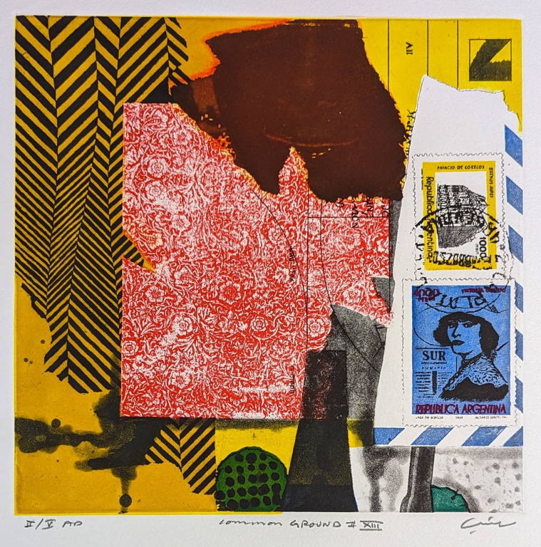 Common Ground #XIII, 1985 Etching, aquatint, sugarlift, spit bite (4 plates) Edition: III/V AP 19 7/8 H x 18 7/8 W inches Museum Purchase, 2023