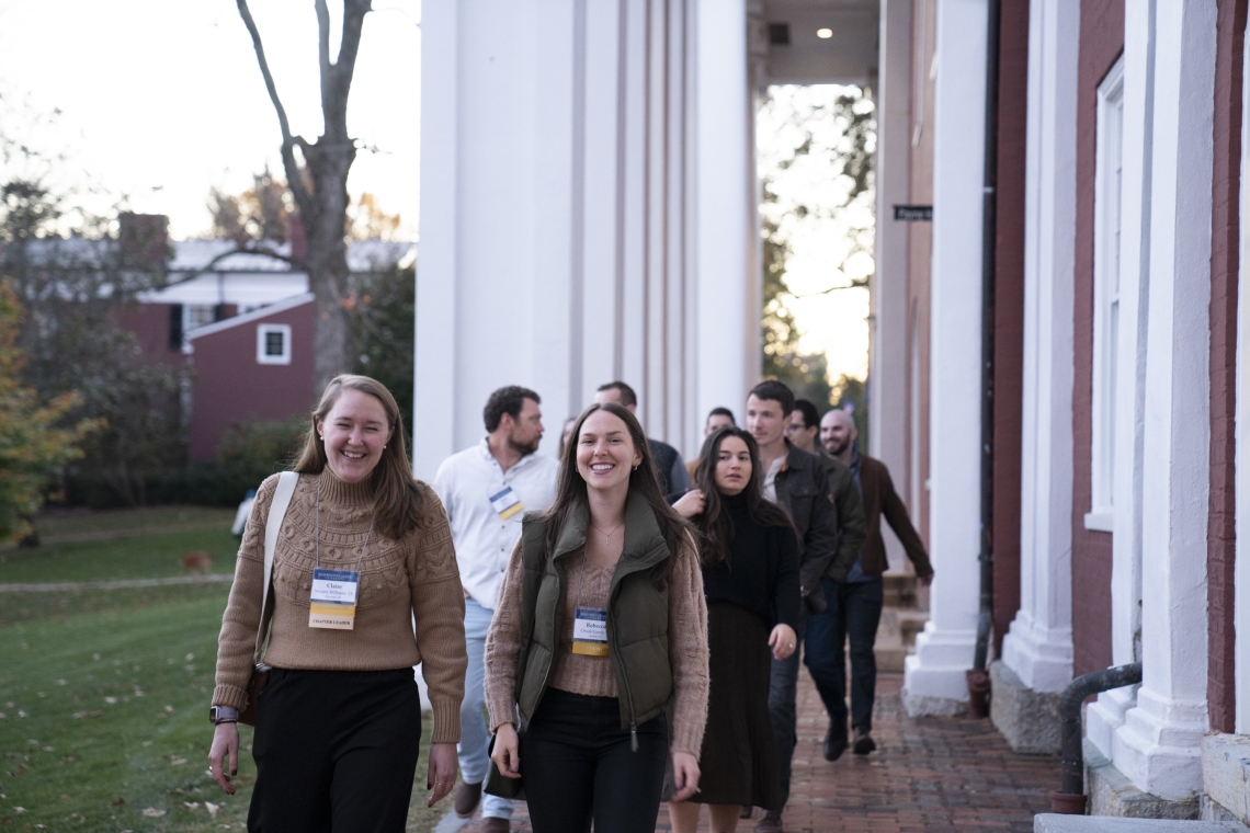 Cocktails on the Colonnade during Young Alumni Weekend