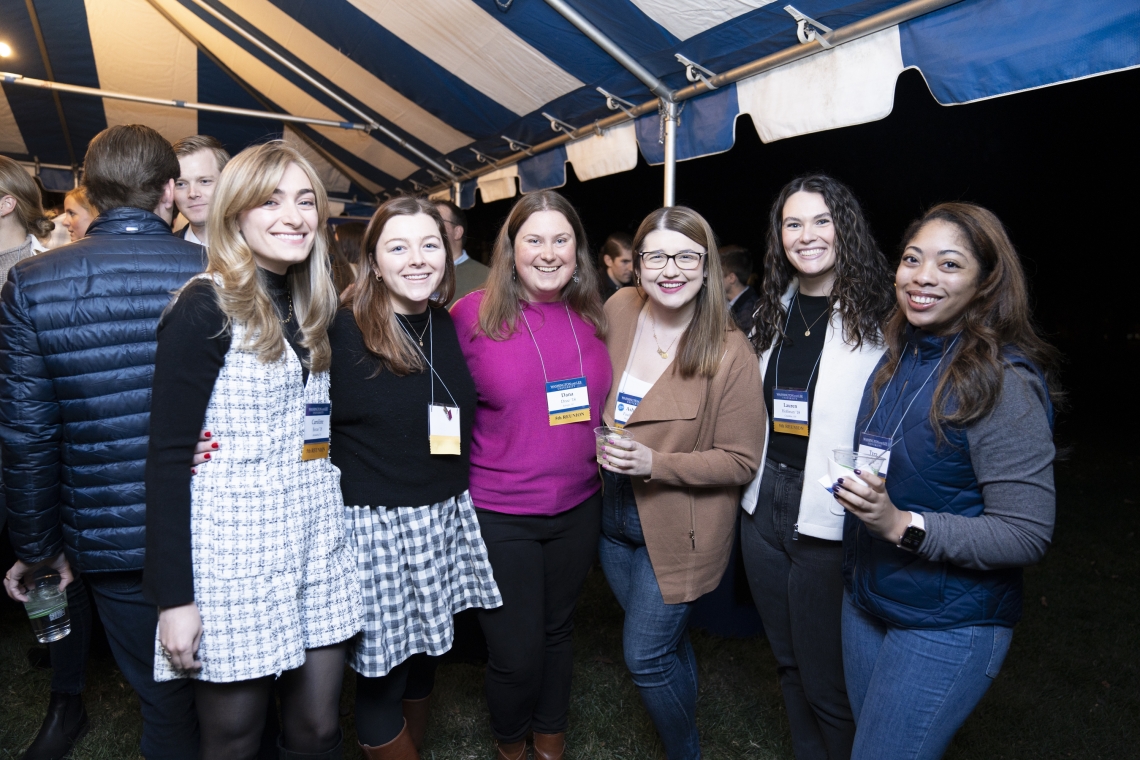 Cocktails on the Colonnade during Young Alumni Weekend