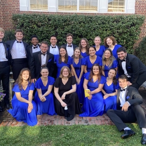 University Singers graduating in 2024, l-r: Top Row: William Pittman Joe Condie Josh Lewis Mynor Lopez Stuart Robinson Sarah-Gabrielle Lynch (originally ’22) Kate Lardner Annie Thomas 2nd Row: Garrett Price Adele Roulston Jordan Jontz Elizabeth Gonzalez Avalos Lana Hess William Dantini 1st Row: Catherine McKean Elizabeth Kent (originally another year) Jowita Chotkiewicz (originally ’23) Sydney Brun-Ozuna (’24 Law) Colleen Curto Deuce Smoot